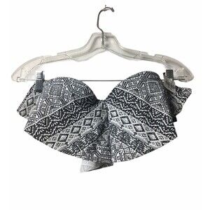 Arizona Jeans Bikini Top Sz L Push Up Strapless Black White Bra Swim